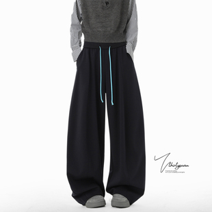 宽松廓形运动长裤 美式 子 男冬季 V37高街立体分割解构拼接休闲卫裤