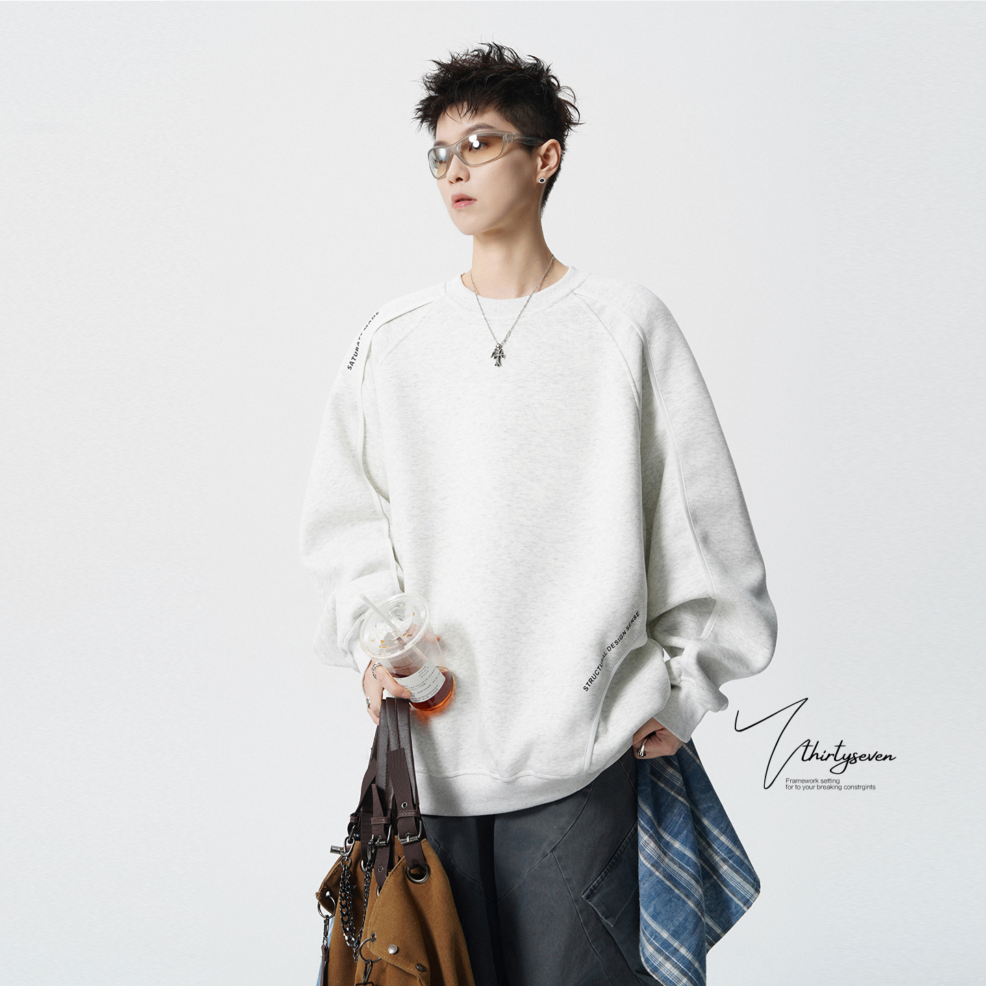 美式重磅解构圆领卫衣