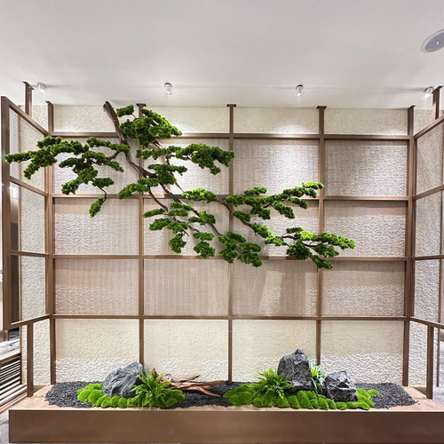 高端会所景观装饰大型悬挂松树