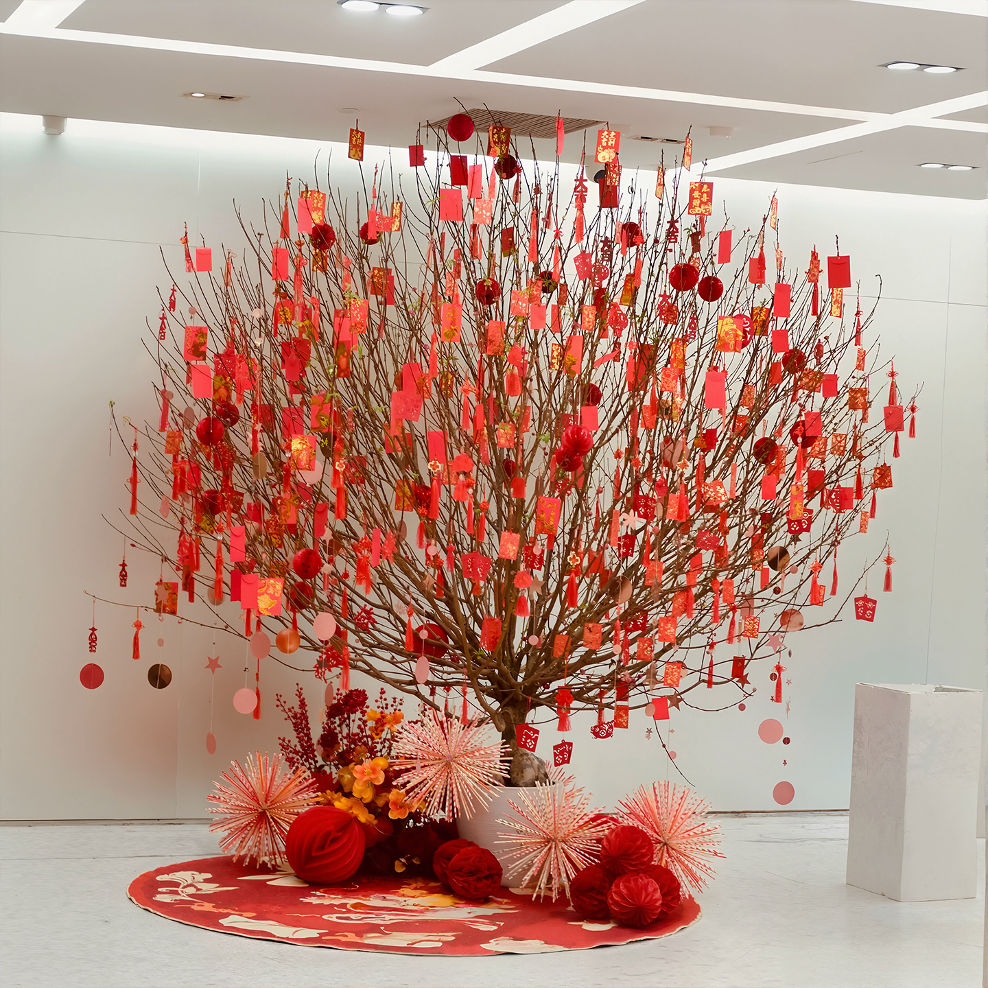 仿真桃树枝新年装饰许愿树装饰