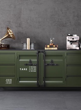 铁艺餐边柜工业风储物柜商用咖啡机置物柜集装箱柜子茶水柜杂物柜