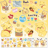 小熊维尼摩托电动车贴纸可爱卡通防水头盔装 饰汽车身划痕遮挡贴画