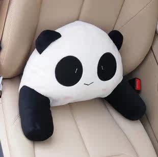 德纳里 汽车头枕可爱卡通护颈枕 车枕车用腰靠垫 熊猫头枕 抱枕被