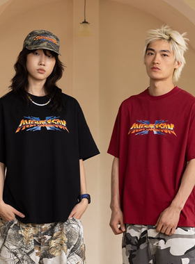 AVENUESON大道之子2025街霸风格主题字体纯棉短袖T恤