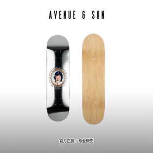 专业板面 AVENUE&SON 人像滑板板面 大道之子银色经典 轻薄弹 2025