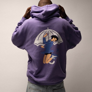 SKATING 25WIN HELAS HOODIE溜冰主题雨伞LOGO连帽卫衣 法国