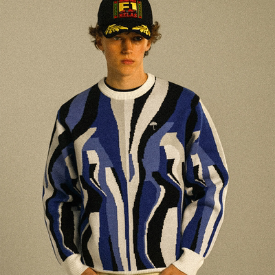【法国】HELAS 26SP IRREEL CREWNECK KNIT双色毛衣