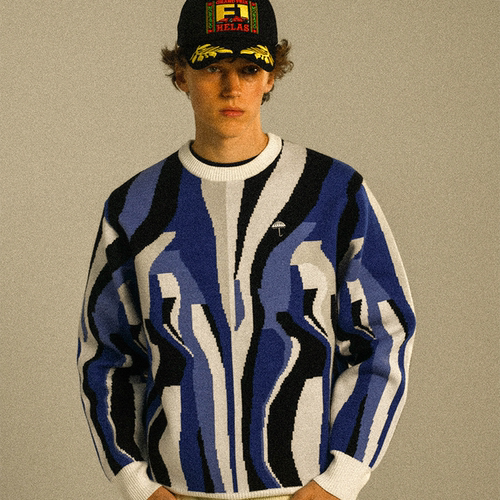 【法国】HELAS 26SP IRREEL CREWNECK KNIT双色毛衣