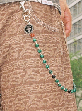 AVENUESON大道之子2025松绿石金属LOGO裤链Y2K风格百搭配饰配件