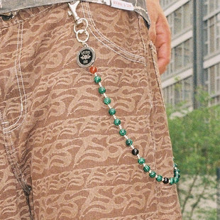 AVENUESON大道之子2025松绿石金属LOGO裤 百搭配饰配件 链Y2K风格