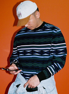 【法国】HELAS 26SP KOOL CREWNECK KNIT双色条纹毛衣针织衫套头