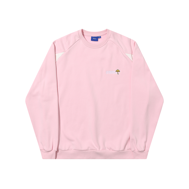 【法国】HELAS 25SP MELROSE CREWNECK 粉色拼接套头卫衣