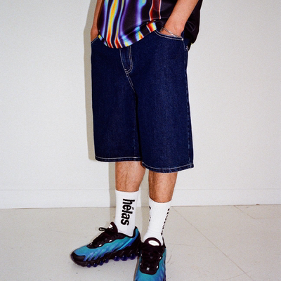 【法国】HELAS 26SP DIEU GREC JEANS SHORTS双色水洗牛仔短裤