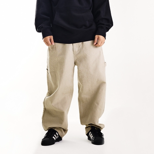 AVENUESON大道之子2025双色重磅直筒阔腿滑板街舞牛仔裤 法工裤