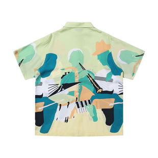 25SP 衬衫 HELAS 爵士乐风格 抽象画短袖 SHIRT 法国 JAZZ