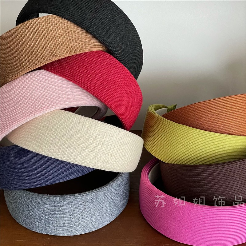 韩版复古质感针织加厚宽边发箍