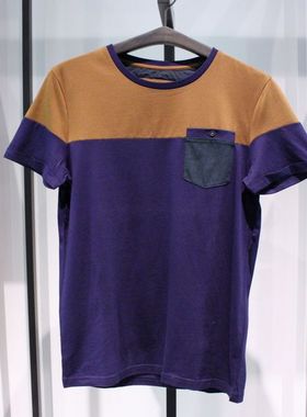 SELECTED思莱德青春流行蓝色纯棉圆领夏季修身休闲短袖半袖T恤