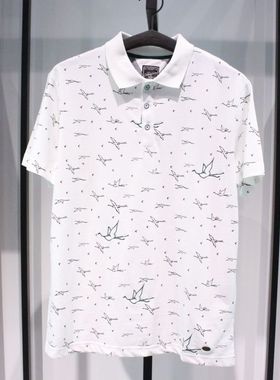 SELECTED思莱德青春流行日常夏季刺绣白色针织休闲短袖半袖polo衫