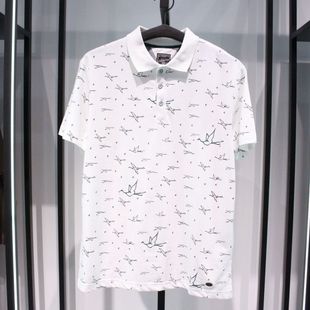 SELECTED思莱德青春流行日常夏季刺绣白色针织休闲短袖半袖polo衫
