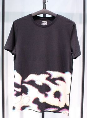 SELECTED思莱德青春流行旅行夏季休闲黑色圆领修身短袖半袖T恤