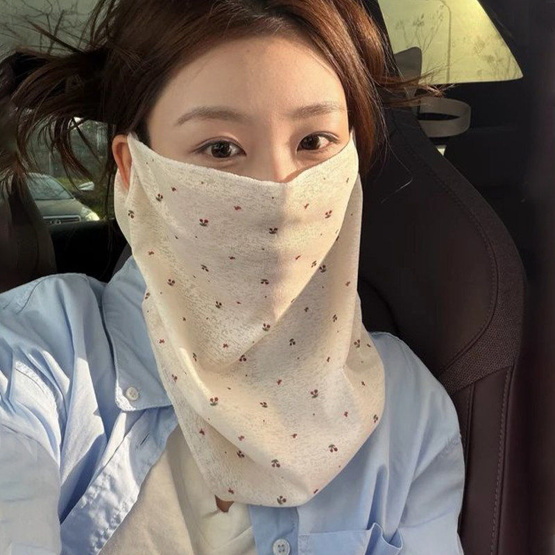 夏季全脸防晒面罩女开车骑行防紫外线围脖面纱口罩遮脖子护颈脖套