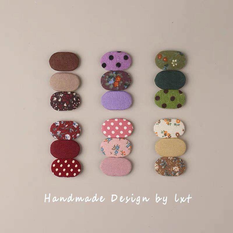 韩系小号布艺椭圆儿童bb夹不伤发婴幼儿宝宝碎发夹子女童发卡发饰