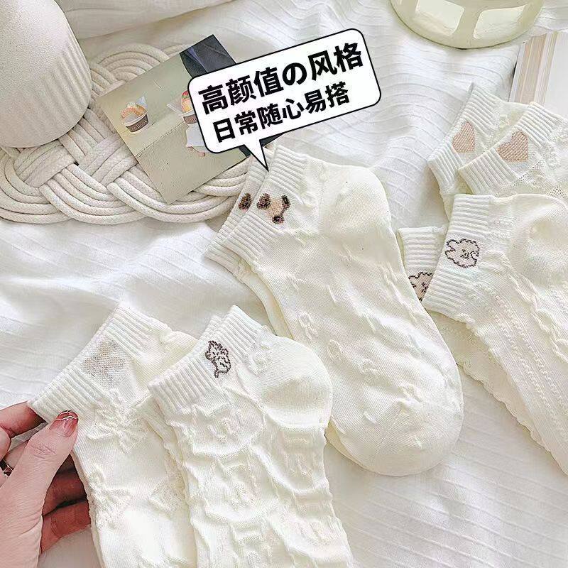 日系浅口船袜ins潮学生袜小白鞋高帮白色袜子女短袜夏季薄款纯棉