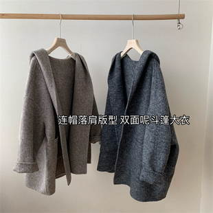 连帽双面呢毛呢外套 澳洲初剪美利奴羊毛中长款 THEWOW 摩登时髦