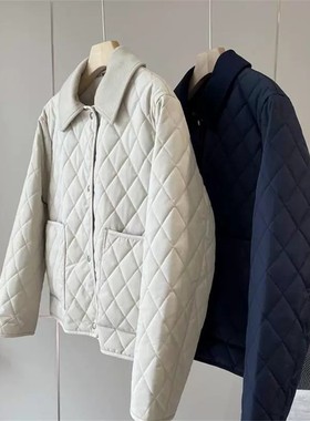 羊毛翻领双面穿秋冬保暖夹克棉服