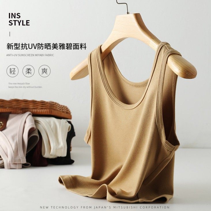 新型抗uv防晒防紫外线日本三菱美雅碧神苮打底背心女显瘦显身材