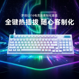 罗技G闪逸龙G316电竞版8K客制化游戏键盘有线电竞专用电脑RGB炫光