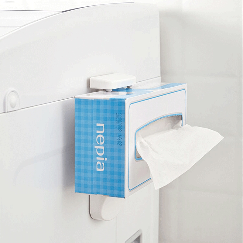 日式免打孔壁挂纸巾收纳架