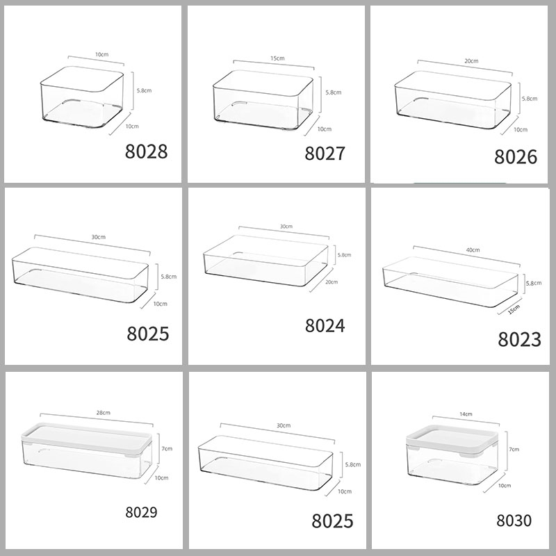 日式家用桌面收纳盒透明可叠加