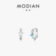 MODIAN星星月亮耳环轻奢高级感小众设计珐琅新款 独特耳圈耳饰女
