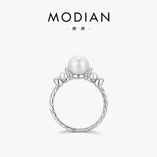 925纯银浪漫法式珍珠戒指