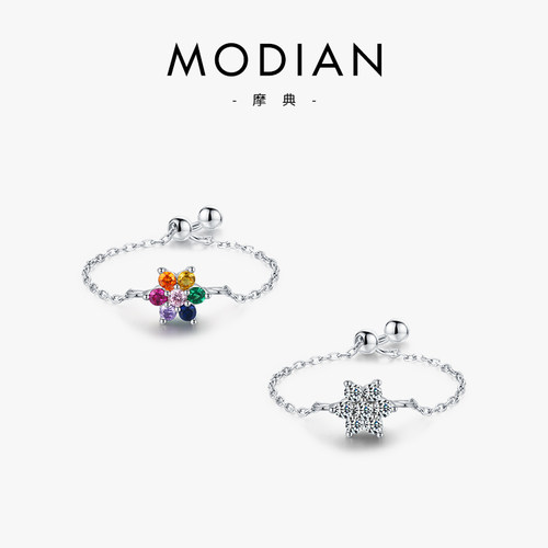 modian925花朵戒指日系