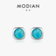 MODIAN摩典S925纯银轻奢梦幻合成澳宝耳钉女精致小方糖气质耳饰