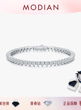 摩典S925纯银莫桑钻超闪排钻手链