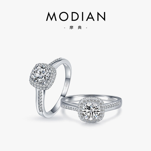 轻奢现货纯银满钻超闪欧美风戒指