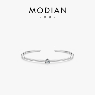 MODIAN镶钻手镯女夏小众设计S925纯银手饰闺蜜手链女友生日礼物