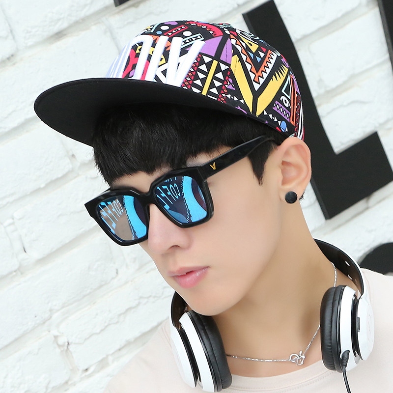 帽子男潮韩版夏季平檐帽夏天街舞平沿帽ins潮牌女夏天棒球鸭舌帽