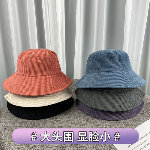 大头围渔夫帽帽子冬天灯芯绒62