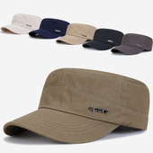 帽子男秋季 平顶帽太阳帽鸭舌帽棒球帽遮阳帽韩版 秋天卡其中老年帽