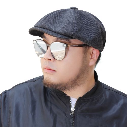 八角帽男大头围帽子潮秋季女大码大号加大大脸特大加深贝雷帽