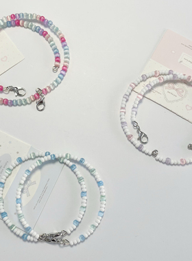 马卡龙高颜值diy随心配可爱米珠手链ins风串珠成品甜美多巴胺闺蜜