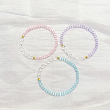 猫眼水钻多巴胺米珠手链小清新串珠可爱清新彩色闺蜜学生礼物