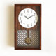 北欧原木挂钟简约复古石英钟长方形座挂两用摇摆新中式 钟表