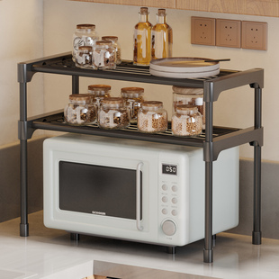 厨房置物架台面收纳架家用微波炉浴室层架锅碗架货架储物杂货架子