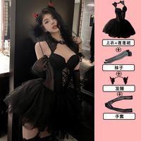 Halloween costume: Sexy dark cat girl, little devil maid, lace pure desire uniform set, cosplay bunny girl thumbnail 8