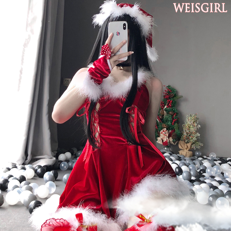 兔子装制服诱惑cosplay性感女仆装演出服万圣节红表演服圣诞装女